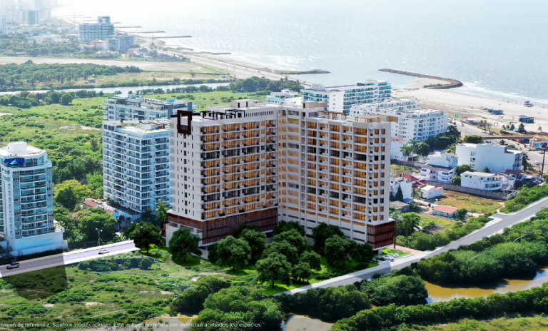 área de los apartamentos en venta en Cartagena de Basilio